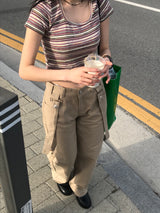 オーバーオールスタイルコットンパンツ
