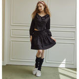 Droplet ruffle skirt (black)