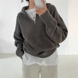 Quarter Zip Waffle Knit Top