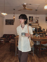 fair stripe open shirt (2 color)