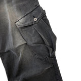 Oval cargo denim pants