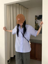 Anin Back Button Boxy Short Sleeve Southern Shirt
