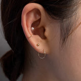 14Kゴールドスワロフスキーパールピアス/14K Gold Swarovski Pearl Piercing (bar 4mm / pearl 5mm)