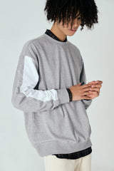 スリーブコントラストスウェットシャツT60/Sleeve Contrast Sweatshirt T60 Melange Gray