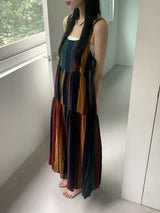 Horner Hippie Bohemian Striped Sleeveless Long Dress