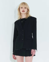 ローエッジスリムジャケット / Raw Edge Slim Jacket _ Black