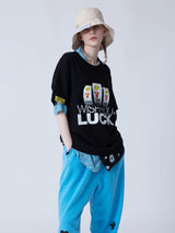 WISH YOU LUCK 1/2 T-SHIRT_BLACK (6582788227190)