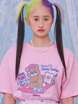 21SS Sleepy Teddy 1/2 T-Shirt PINK (6552553455734)