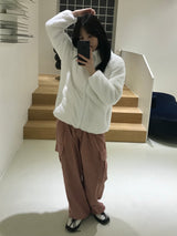 フラッフィーフリースジップアップジャケット
