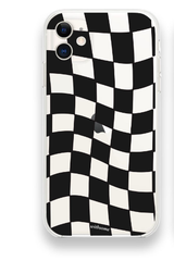 トランスペアレントチェッカーボードブラックフォーンケース / Transparent Checkerboard Black Phone Case