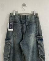 Strap carpenter cargo denim pants