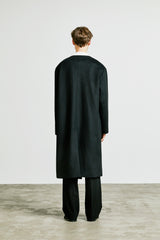 collarless front cover coat black (6615480959094)
