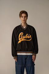 RETRO V-NECK NYLON PULLOVER (BLACK)