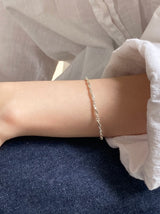 [92.5silver] flower chain bracelet