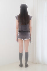 VELVET PAJAMA BOTTOM (CHARCOAL)