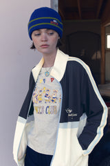 COLOR MIX TRACK JERSEY JACKET [IVORY]