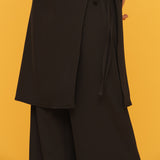 スカートレイヤードパンツ / SKIRT LAYERED PANTS_CHARCOAL