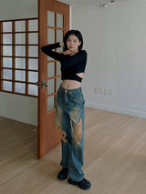 ビンテージユーズドウォッシュ加工デニム/no.501 Vintage Used Washed Denim