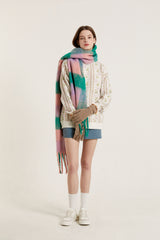 カラードチェックマフラー / COLORED CHECK MUFFLER_PINK