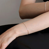 シルバーシンスネークチェーンブレスレット/silver thin snake chain bracelet (14K gold plated / no spare chain)