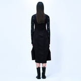 ピンタックジャージードレス/DOZI - Pintuck Jersey Dress _ Black