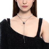 NO.478 [BLACK] CIRCLE CODE LOCK PEARL NECKLACE