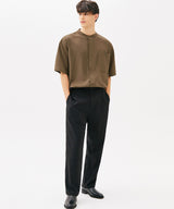 ONE POCKET MINIMAL COLLAR OVERFIT SHIRT (BLACK) (6585497387126)
