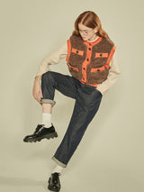 Fleece Pocket Vest (Brown) (6643894222966)
