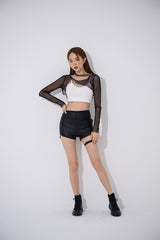 チョーカー シースルー クロップトップ / TOP(9370) Choker See-through Crop
