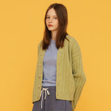 カシミアブレンドカーディガン/CASHMERE BLEND CARDIGAN_GREEN BEAN