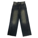 Side stitch denim pants