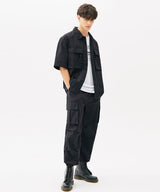 TWO TUCK CARGO STRING JOGGER PANTS (BLACK) (6585162334326)