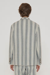 POCKET STRIPE BLAZER JACKET / GREY (6601031155830)