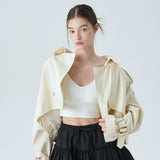 CROP TRENCH JACKET / IVORY