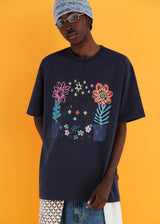 フラワーアーガイルTシャツ / チャコール