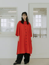 ユニセックスワイドスリーブロングシャツ/unisex wide sleeve long shirts red