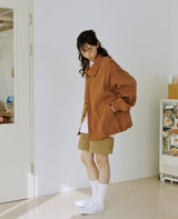 ユニセックスカフハーフパンツ/unisex cuff half pants beige
