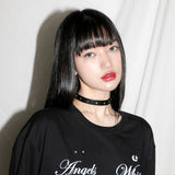 Stud Leather Choker - BLACK