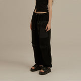 デストロイドデニムスウェットパンツ/Destroyed Denim Sweatpants_Black