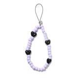 ペブルフォンストラップキーリング / PURPLE BLACK PEBBLE PHONE STRAP KEY RING