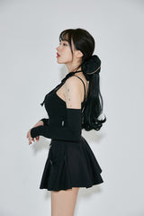ホルターアンフテッドクロップTシャツ / (9067) Halter Unfooted Crop Tee