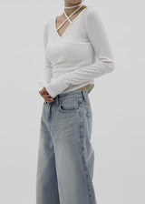 ラップストリングコルゲーテッドTシャツ / Wrap string corrugated T-shirt (4color)