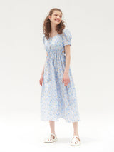 パフスリーブワンピース/JOLIE PUFF SLEEVES ONEPIECE_BLUE