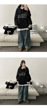 【ショート・ベーシック・ロング/S-2XL】ディゴバックバンディングワイドデニムカーゴパンツ