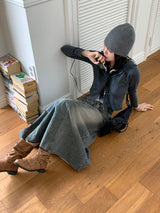 ラジャーパッチデニムロングスカート