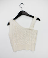 アンバランスドニットスリーブレス / Unbalanced Knit Sleeveless (2color)