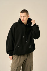 OVERSIZED MINI LOGO HOOD - BLACK
