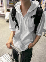 crop nylon hood vest