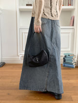 Pat Cross Leather Nylon Mini Hobo Shoulder Bag