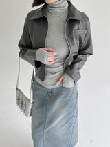 ミンクレザージャケット/Mink Leather Jacket (2color)